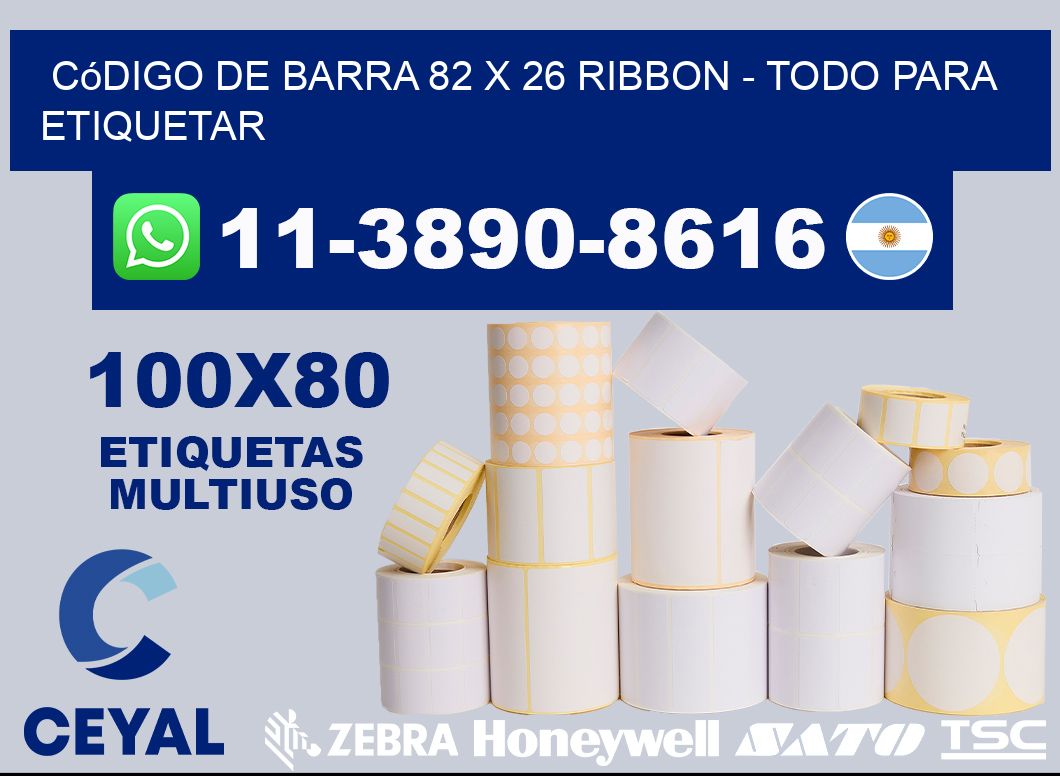 código de barra 82 x 26 ribbon - Todo para Etiquetar