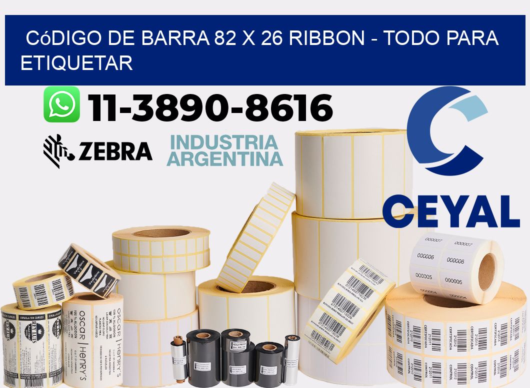 código de barra 82 x 26 ribbon - Todo para Etiquetar