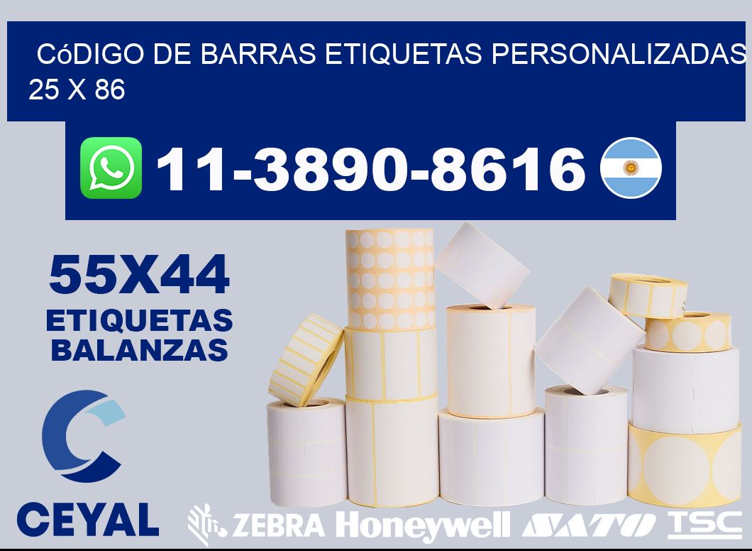 código de barras etiquetas personalizadas 25 x 86