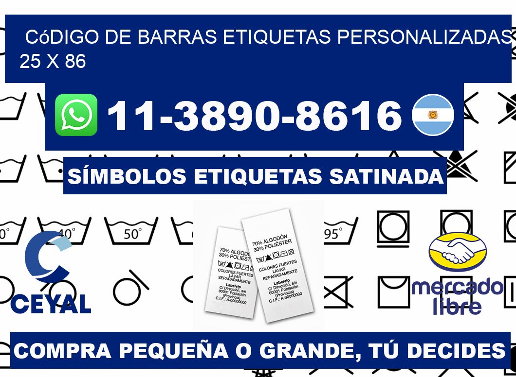 código de barras etiquetas personalizadas 25 x 86