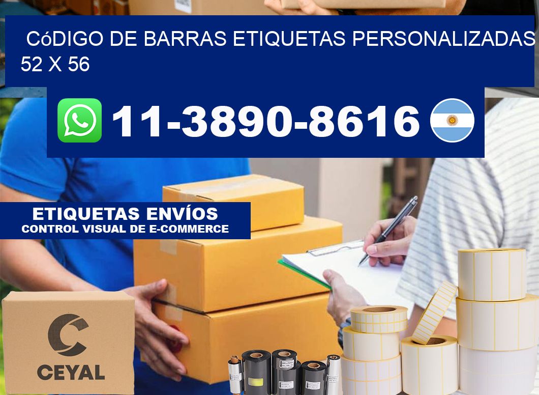 código de barras etiquetas personalizadas 52 x 56