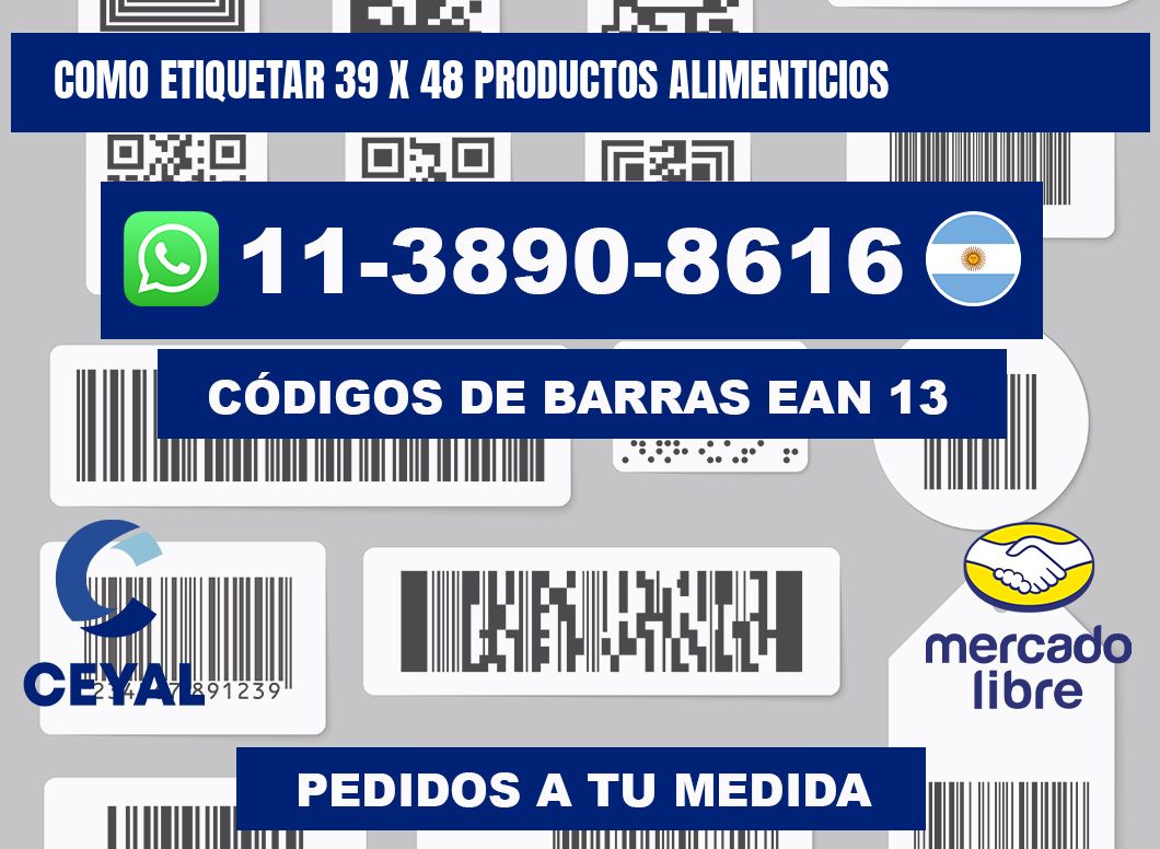 como etiquetar 39 x 48 productos alimenticios