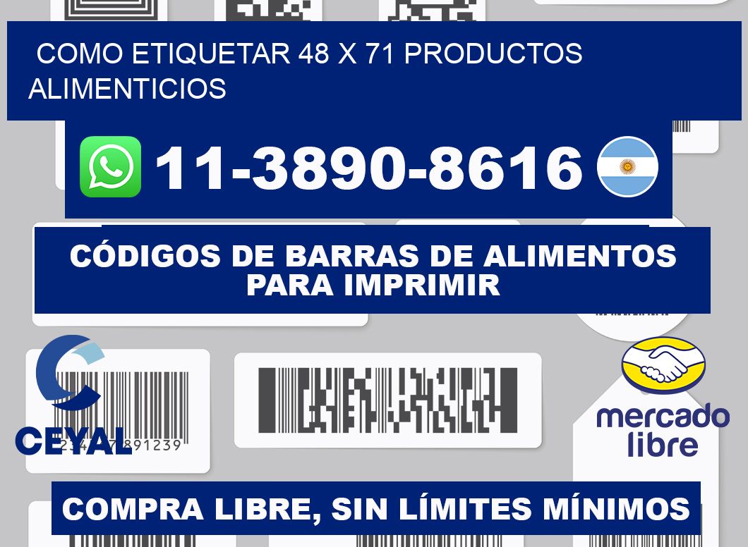 como etiquetar 48 x 71 productos alimenticios