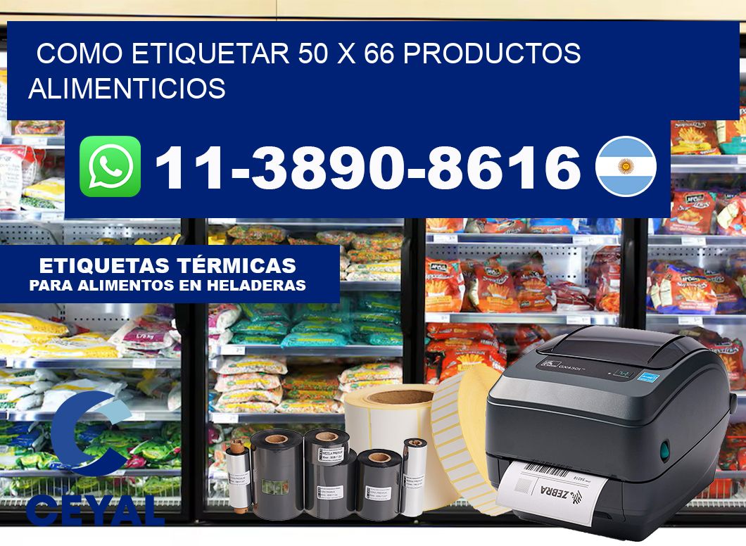 como etiquetar 50 x 66 productos alimenticios