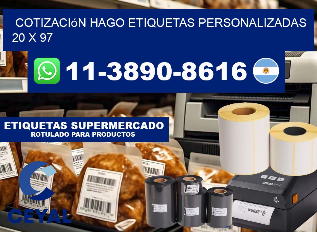 cotización hago etiquetas personalizadas 20 x 97