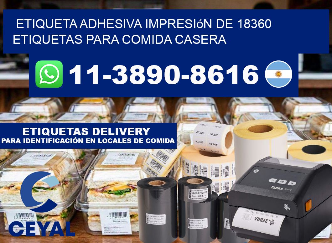 etiqueta adhesiva impresión de 18360 etiquetas para comida casera
