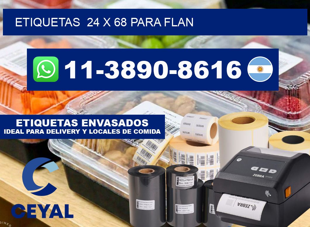 etiquetas  24 x 68 para Flan