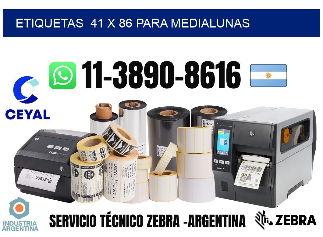 etiquetas  41 x 86 para Medialunas