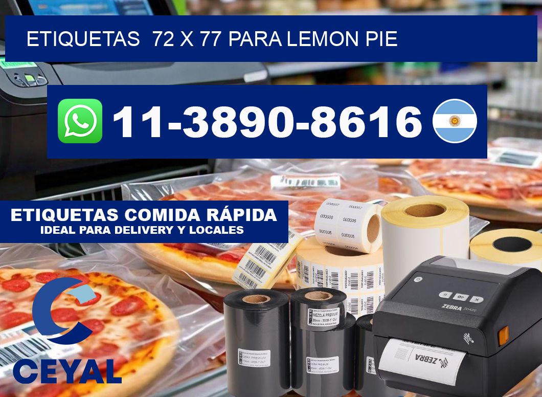 etiquetas 72 x 77 para Lemon pie