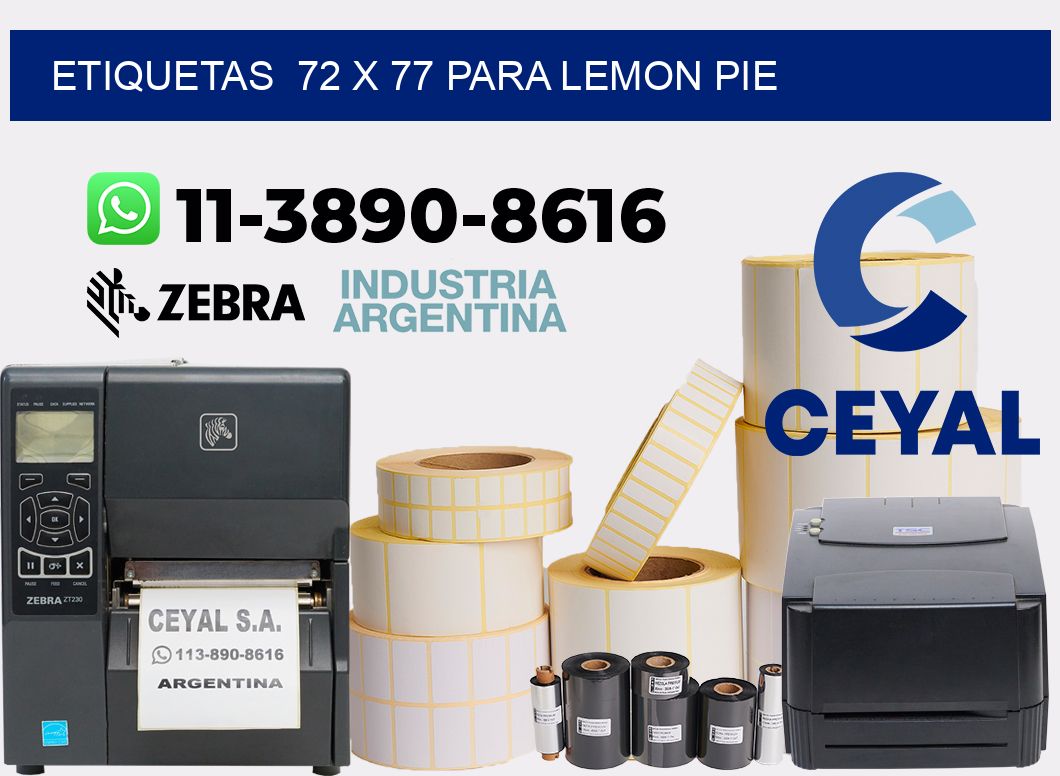 etiquetas 72 x 77 para Lemon pie