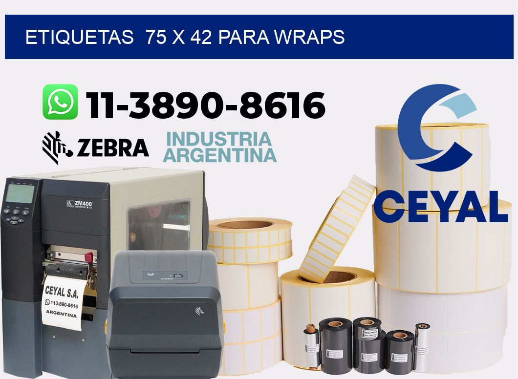 etiquetas  75 x 42 para Wraps