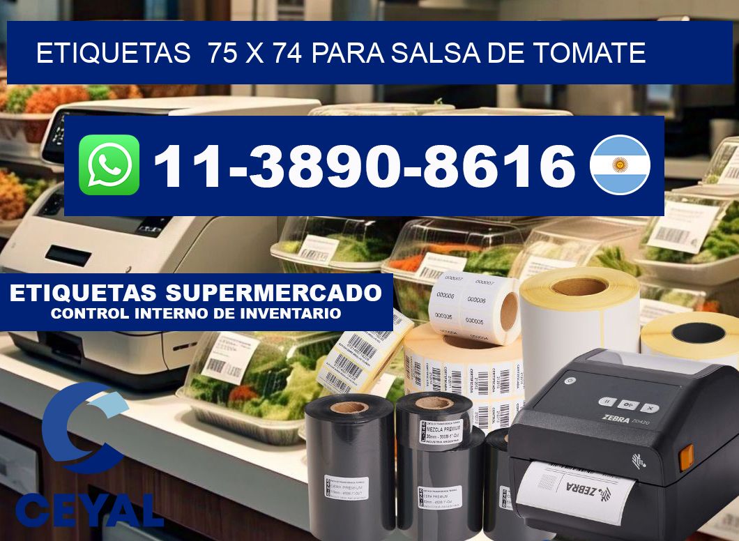 etiquetas  75 x 74 para Salsa de tomate