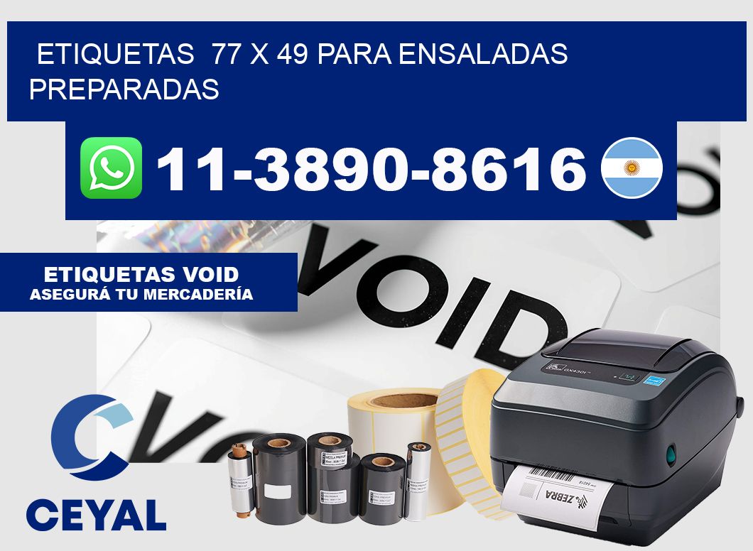 etiquetas  77 x 49 para Ensaladas preparadas