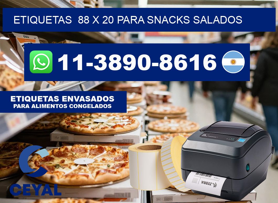 etiquetas  88 x 20 para Snacks salados