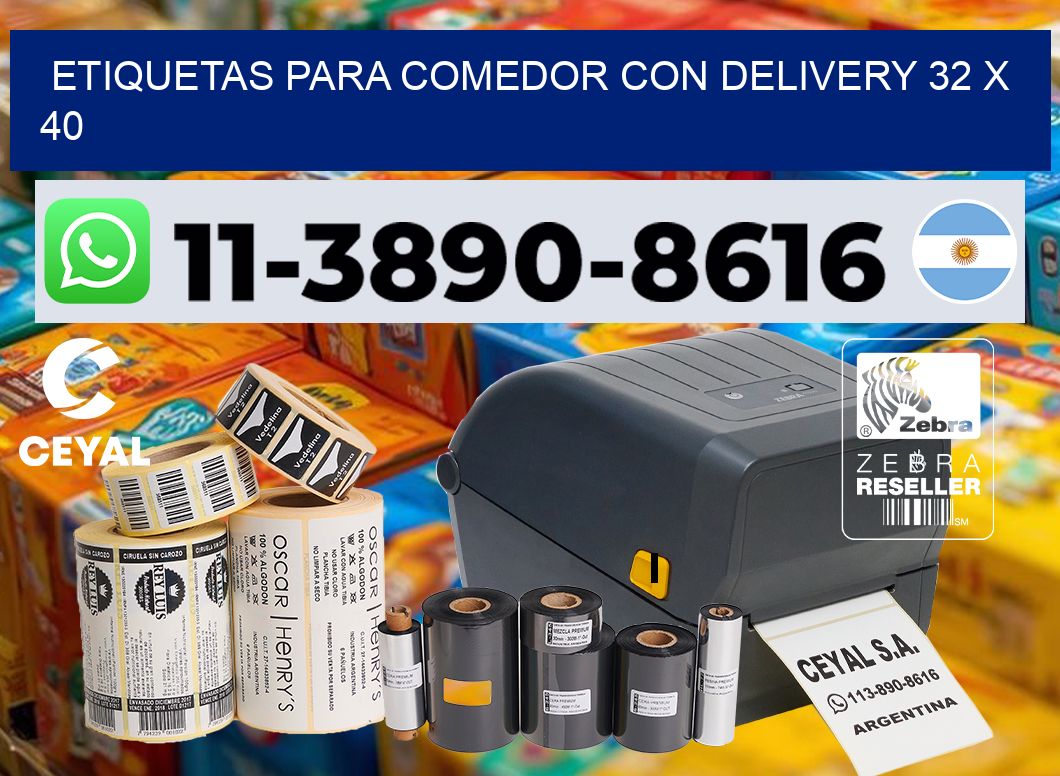 etiquetas para Comedor con delivery 32 x 40
