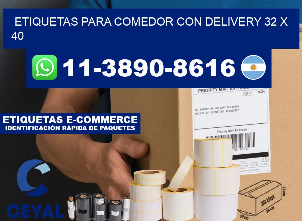 etiquetas para Comedor con delivery 32 x 40