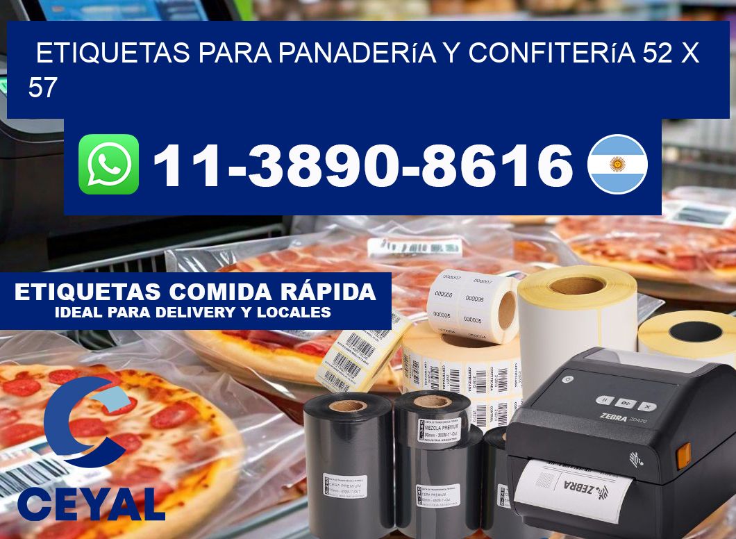 etiquetas para Panadería y confitería 52 x 57