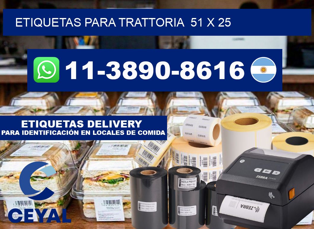 etiquetas para Trattoria  51 x 25