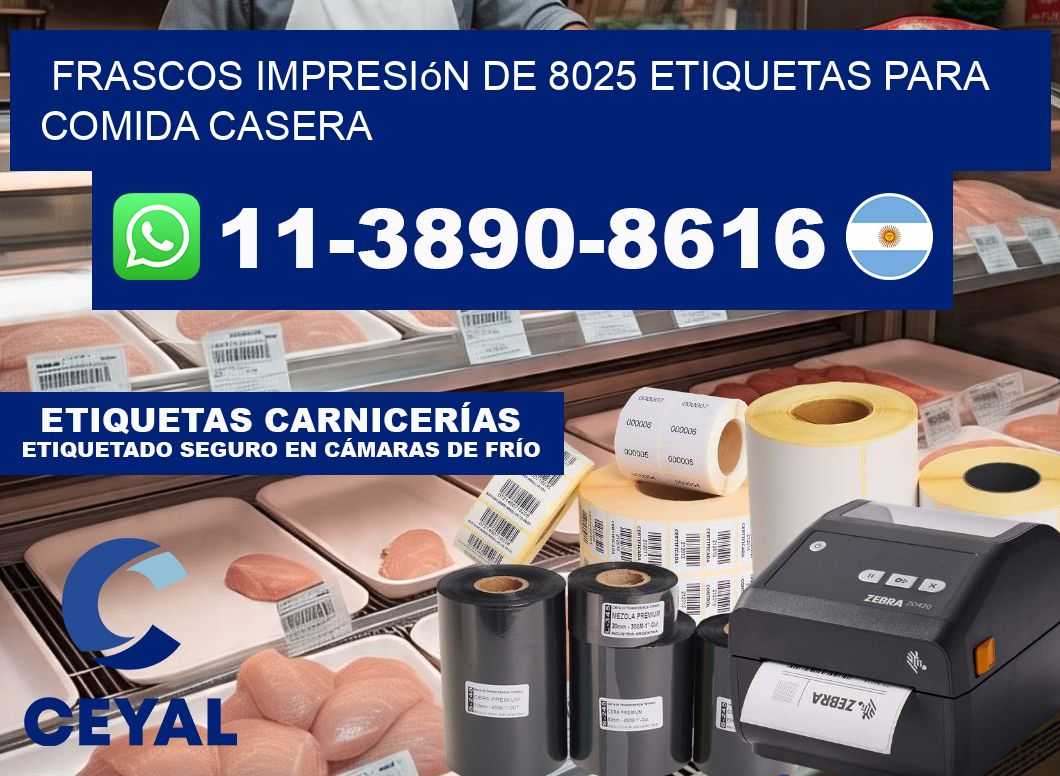 frascos impresión de 8025 etiquetas para comida casera