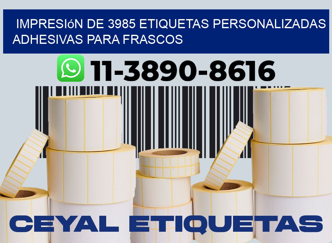 impresión de 3985 etiquetas personalizadas adhesivas para frascos