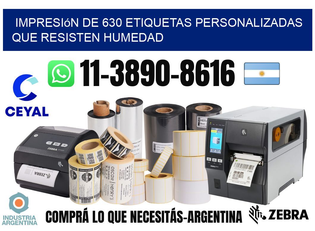 impresión de 630 etiquetas personalizadas que resisten humedad