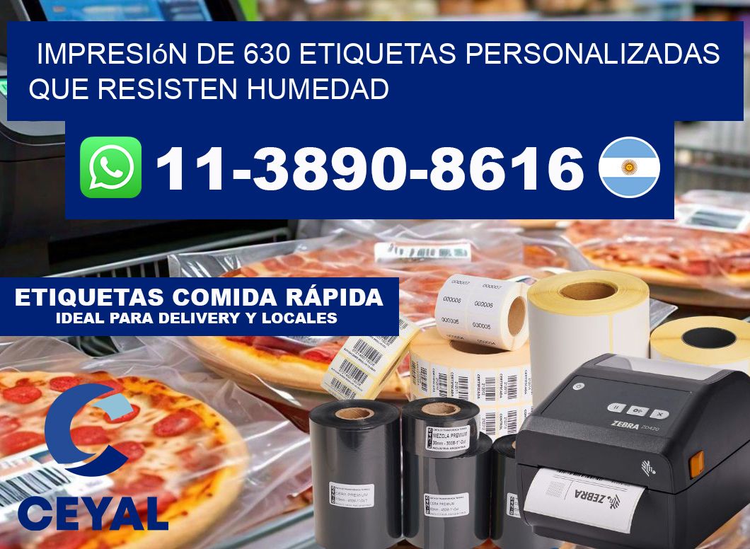 impresión de 630 etiquetas personalizadas que resisten humedad