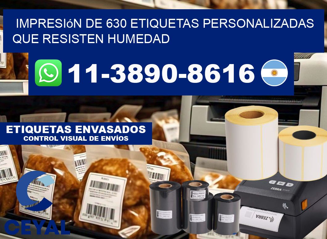 impresión de 630 etiquetas personalizadas que resisten humedad