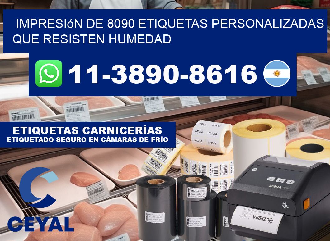 impresión de 8090 etiquetas personalizadas que resisten humedad
