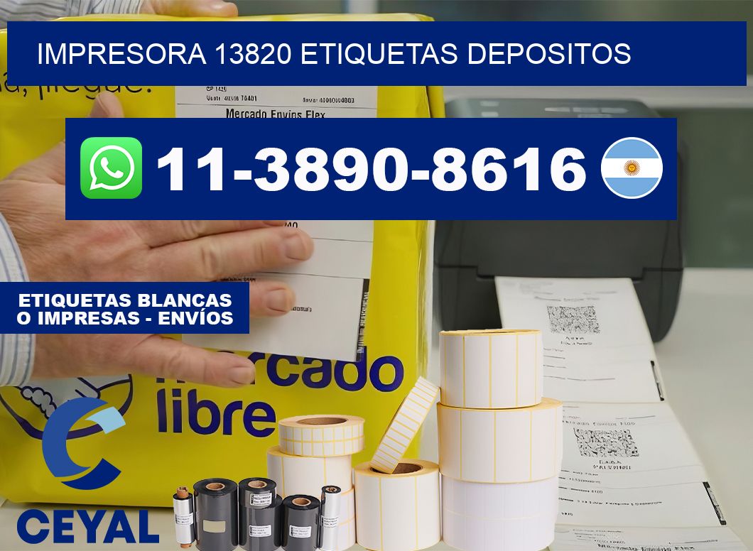 impresora 13820 etiquetas depositos