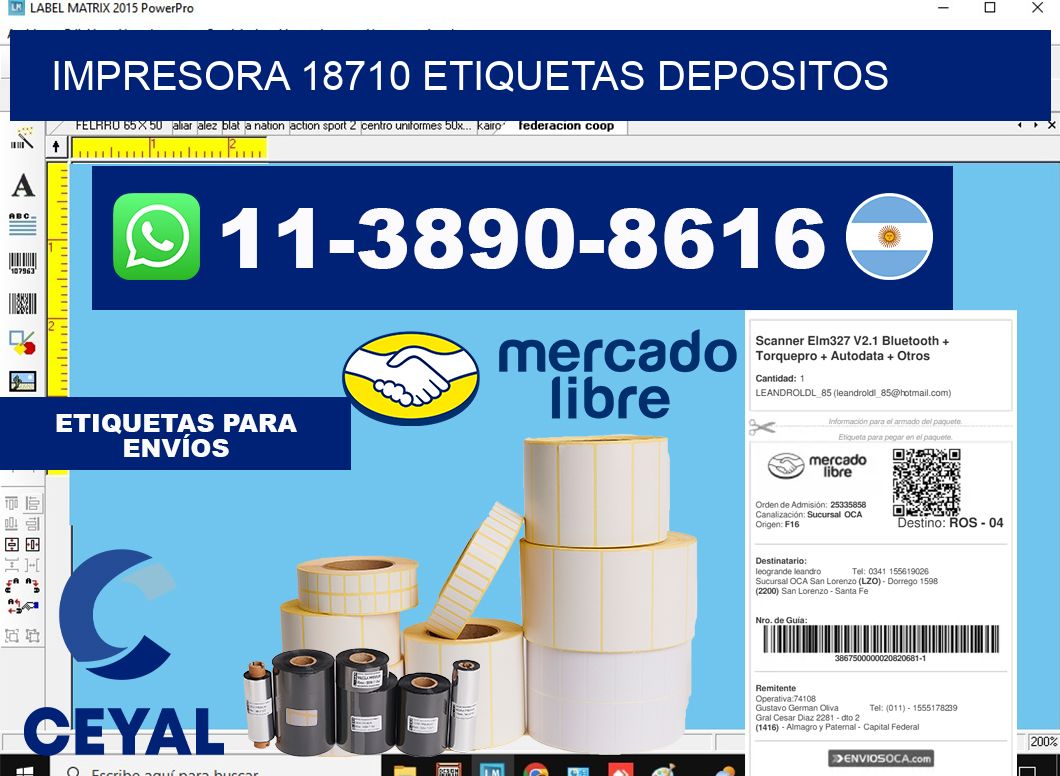 impresora 18710 etiquetas depositos
