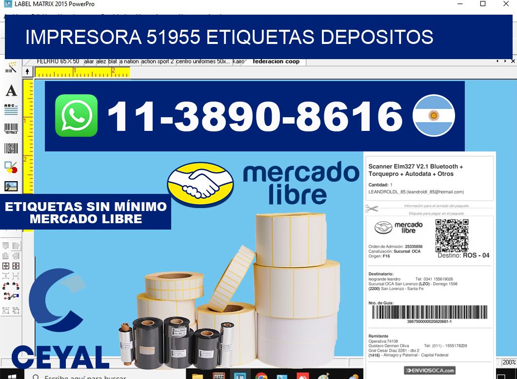 impresora 51955 etiquetas depositos