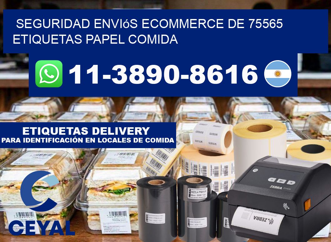 seguridad enviós ecommerce de 75565 etiquetas papel comida