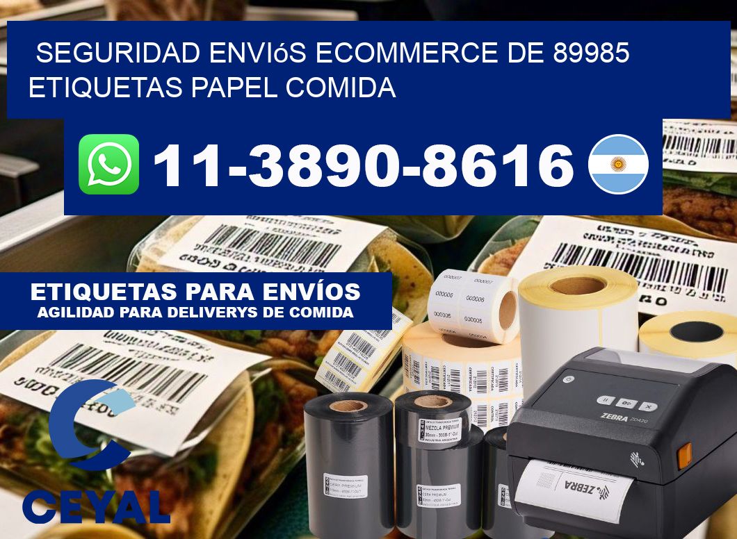 seguridad enviós ecommerce de 89985 etiquetas papel comida