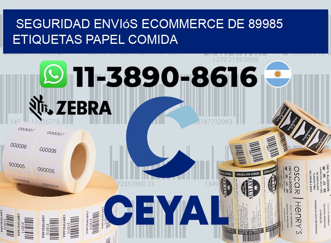 seguridad enviós ecommerce de 89985 etiquetas papel comida