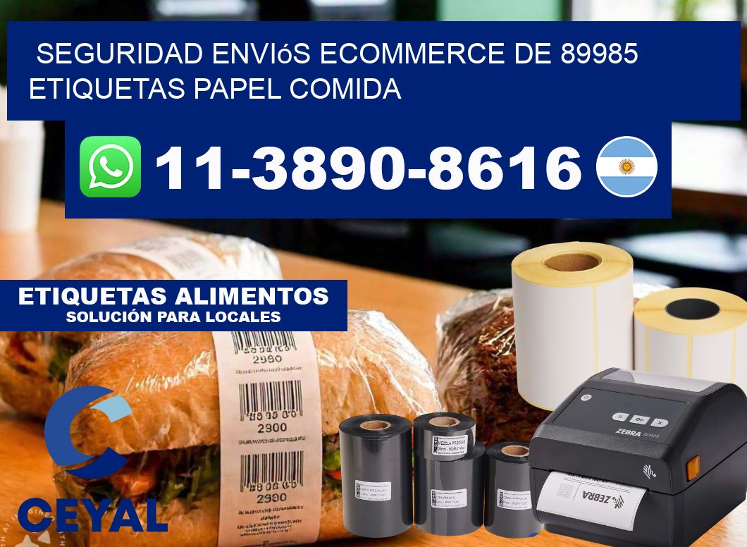 seguridad enviós ecommerce de 89985 etiquetas papel comida