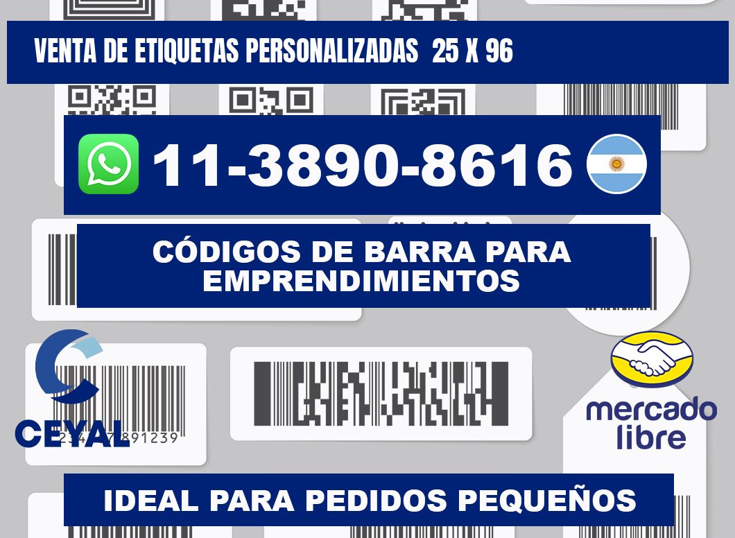 venta de etiquetas personalizadas  25 x 96