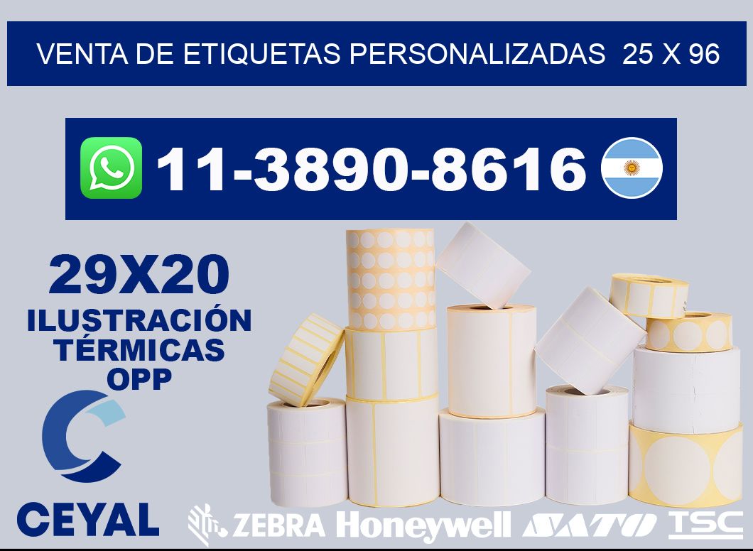 venta de etiquetas personalizadas  25 x 96