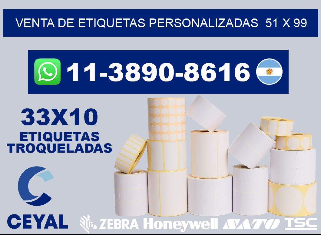 venta de etiquetas personalizadas  51 x 99