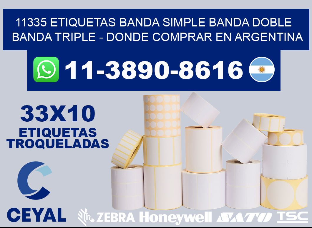 11335 etiquetas banda simple banda doble banda triple - Donde Comprar en Argentina