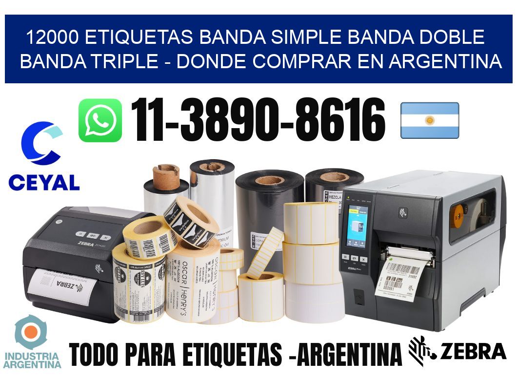 12000 etiquetas banda simple banda doble banda triple - Donde Comprar en Argentina
