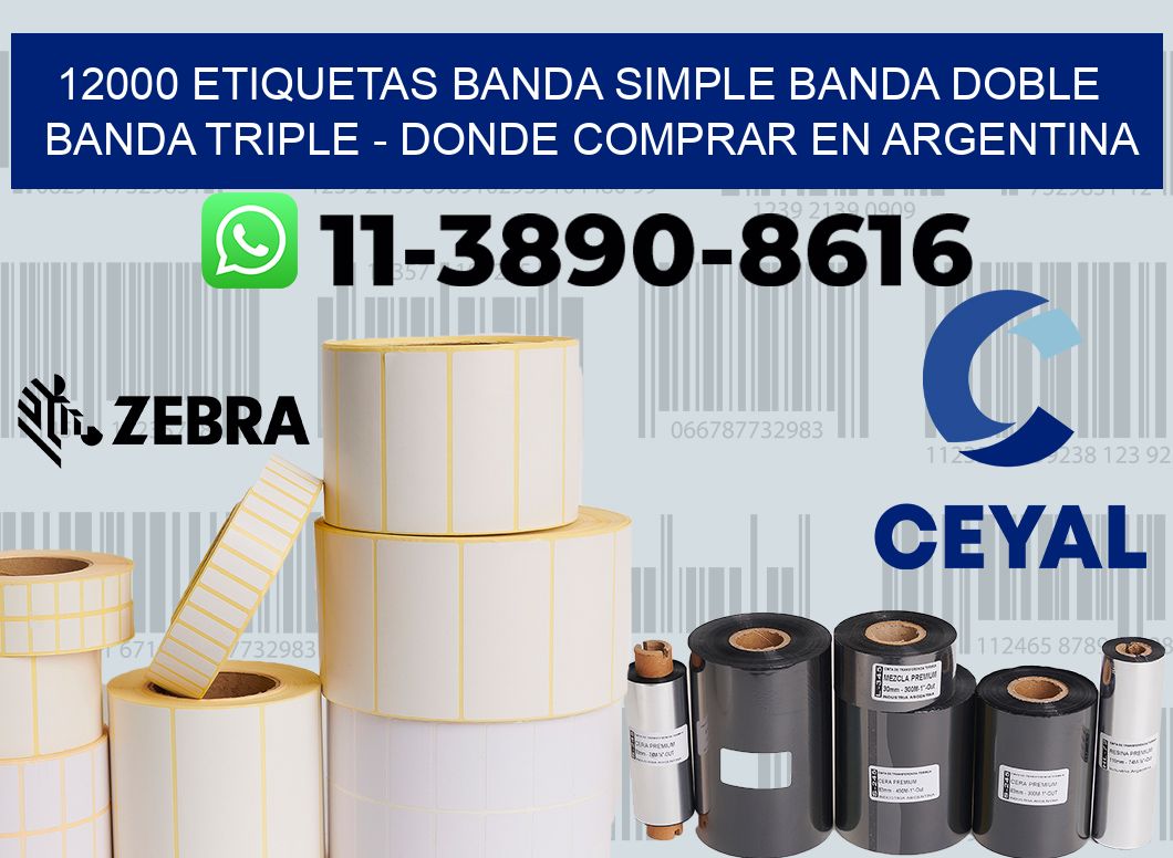 12000 etiquetas banda simple banda doble banda triple - Donde Comprar en Argentina