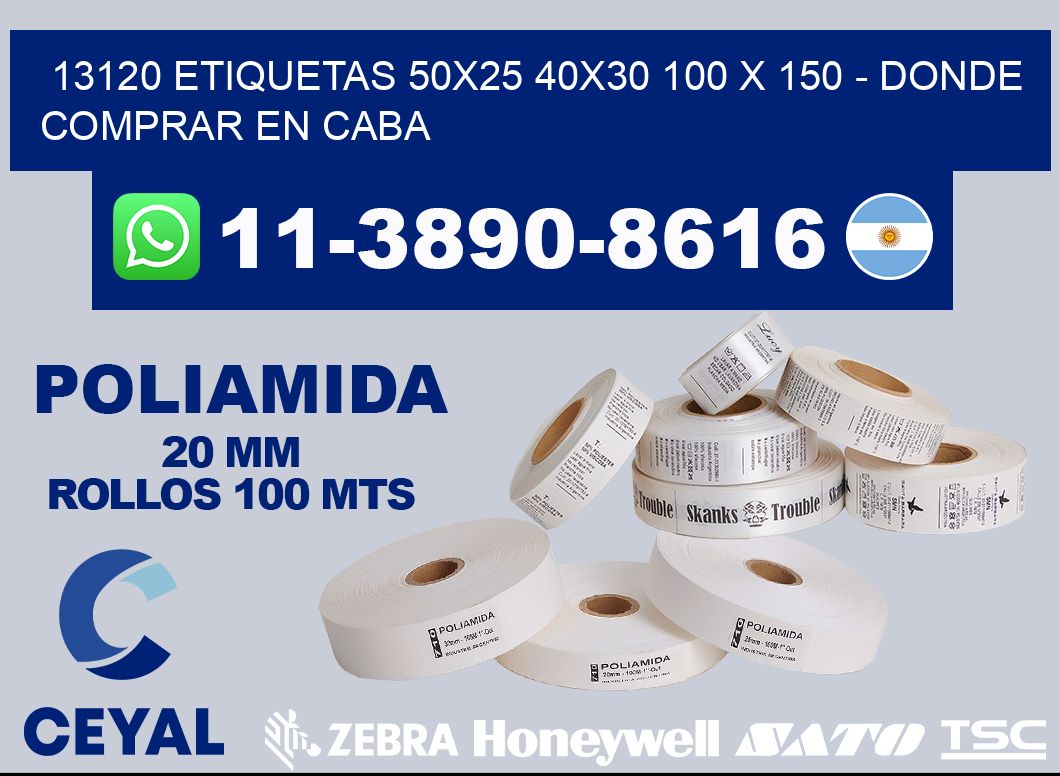 13120 etiquetas 50x25 40x30 100 x 150 - Donde Comprar en Caba