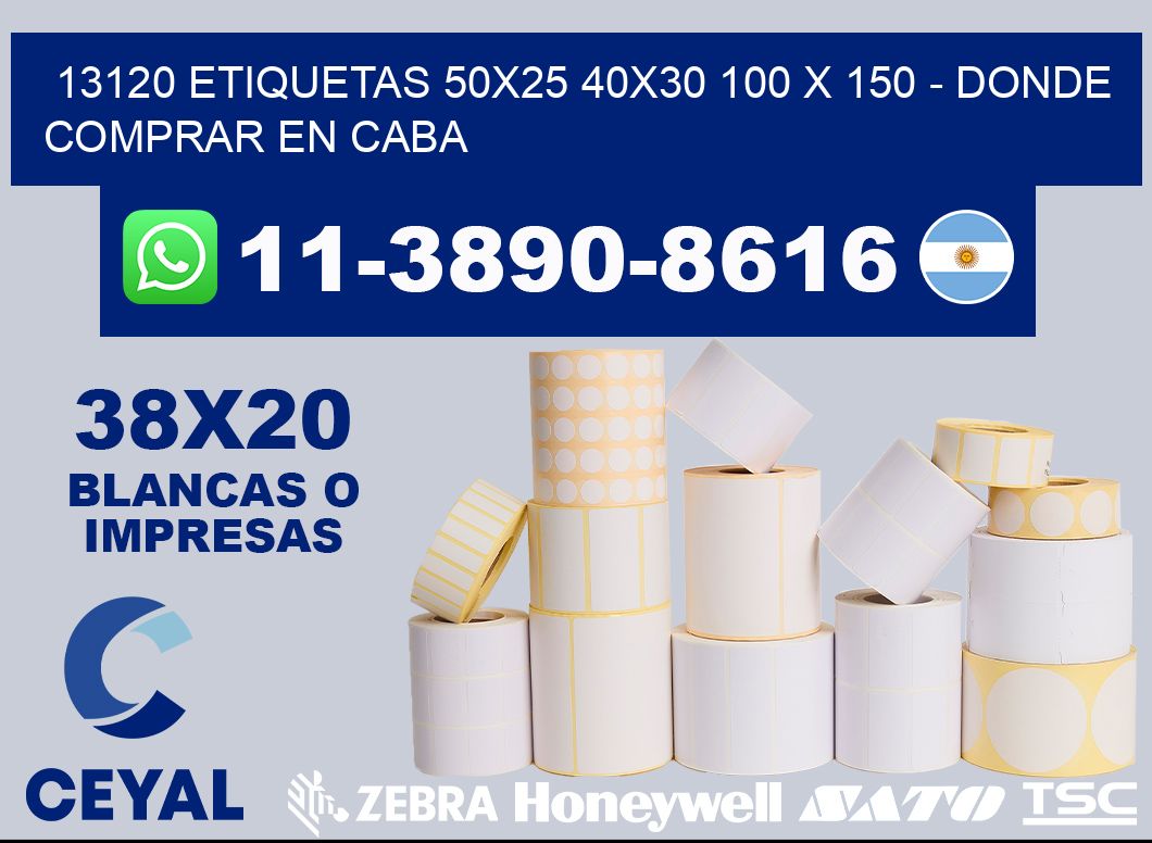 13120 etiquetas 50x25 40x30 100 x 150 - Donde Comprar en Caba