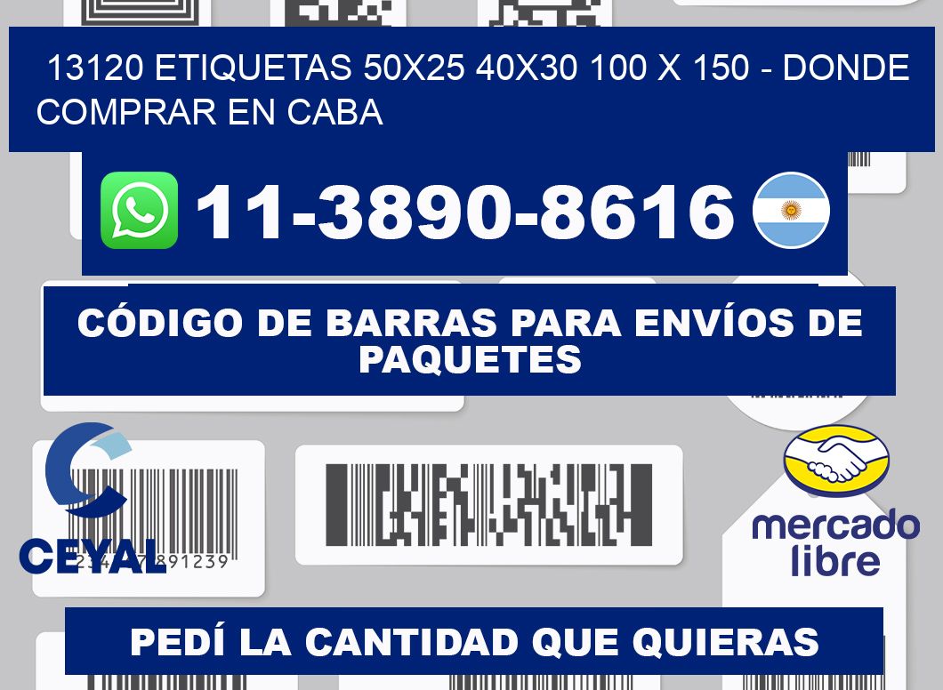13120 etiquetas 50x25 40x30 100 x 150 - Donde Comprar en Caba