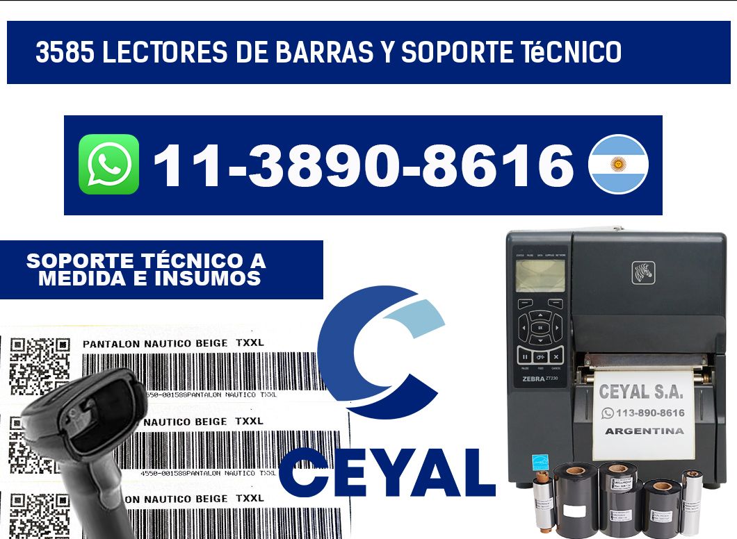 3585 Lectores de barras y Soporte Técnico
