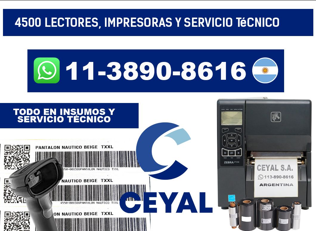 4500 Lectores, Impresoras y Servicio Técnico
