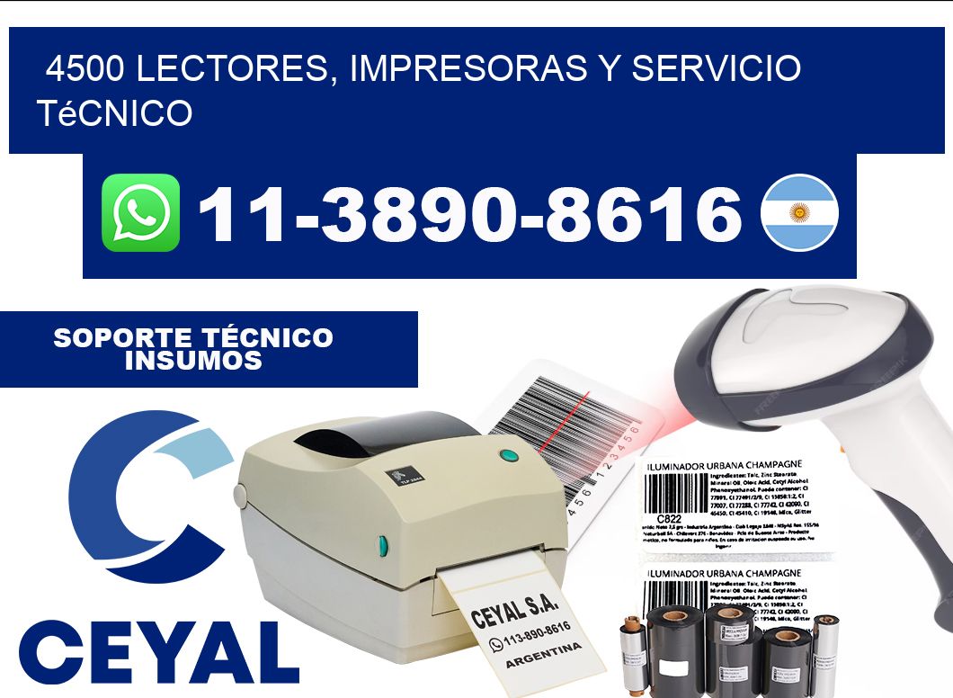 4500 Lectores, Impresoras y Servicio Técnico