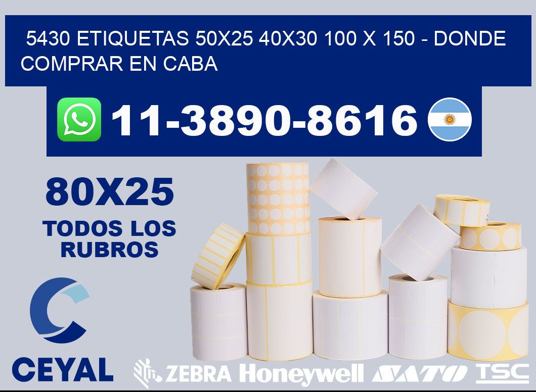 5430 etiquetas 50x25 40x30 100 x 150 - Donde Comprar en Caba