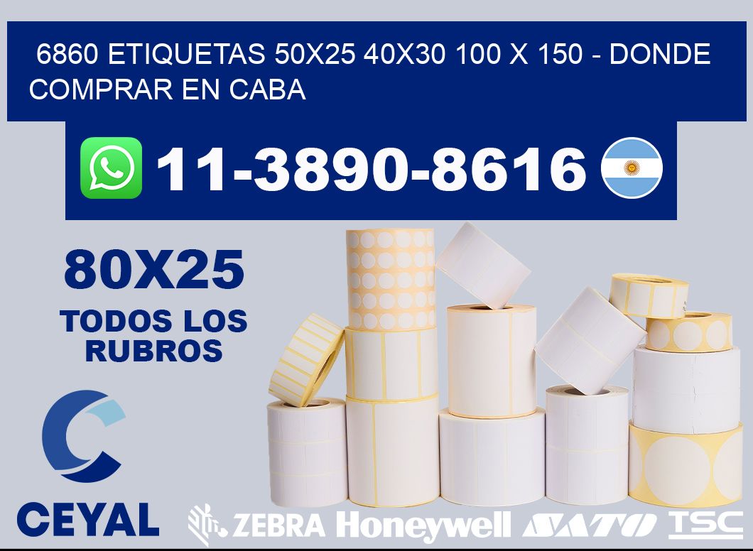 6860 etiquetas 50x25 40x30 100 x 150 - Donde Comprar en Caba
