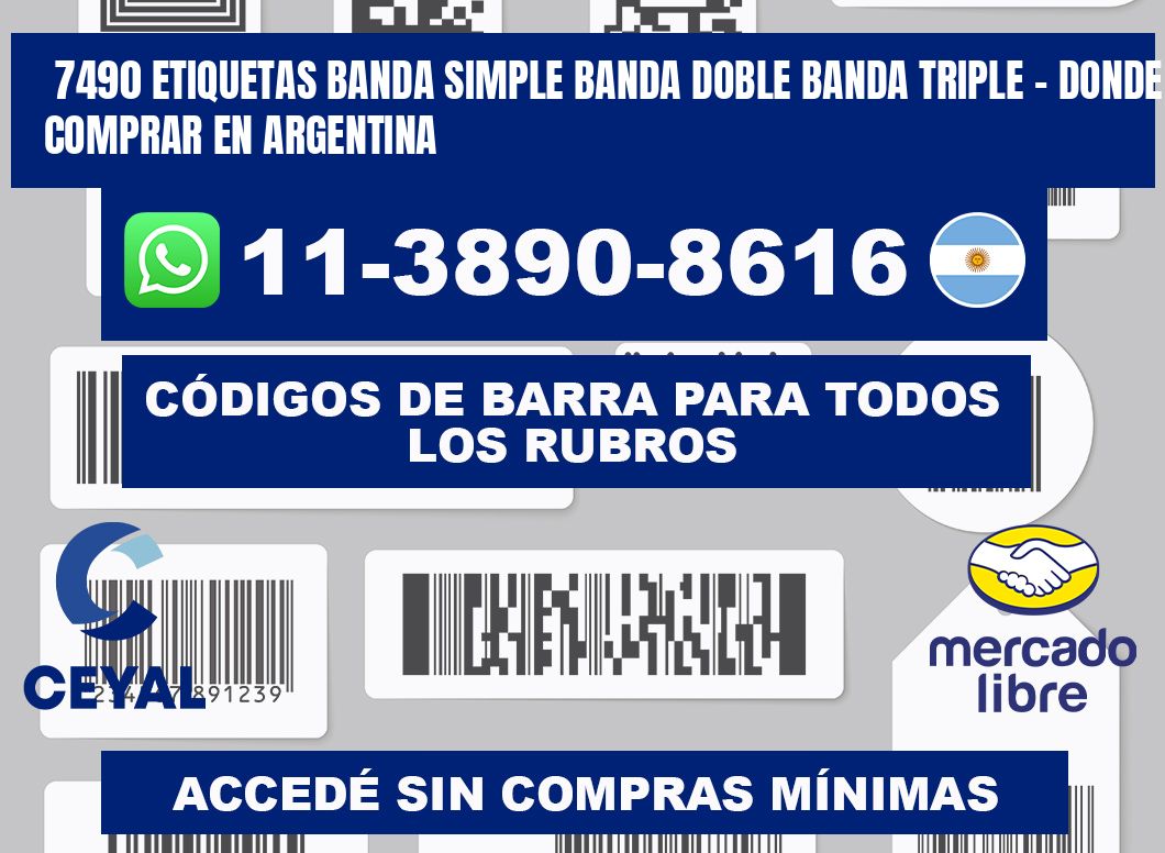 7490 etiquetas banda simple banda doble banda triple - Donde Comprar en Argentina
